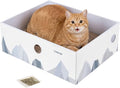 Cat Scratcher Box with 3-Layer Corrugated Pad, Heavy-Duty Double-Sided Cardboard Scratching Board & Bed, Checkered Design, for Cats,Jumbo