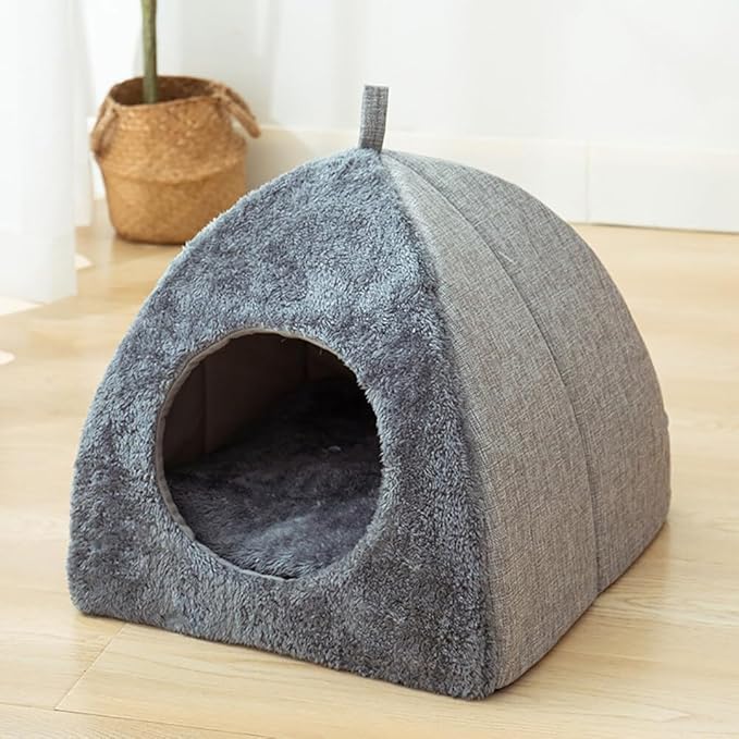 Cat House - Cat Bed for Indoor Cats Cute Triangle Cat's Nest Soft and Comfortable Cat's Nest with Antiskid Bottom for Cats Small Dogs Indoor and Outdoor