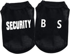 2Pack Small Puppy Security Costume Cotton Dog Shirt for Small Dog Boy Pet Clothes Security Puppy Black Vest T-Shirts Cat Top Tee Breathable Stretchy