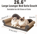 Sofa Shaped Cat Scratching Board,26.6" Extra Large Scratcher Bed for Large Cat Multi-Cats, Scratch Boards Lounge Bed,Cat Couch Furniture Protector(Wood Color)