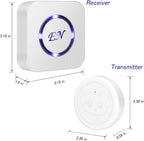EverNary Dog Door Bell Wireless Doggie Doorbells for Potty Training with Waterproof Touch Button Dog Bells Included 1 Receiver and 3 Transmitters (White)
