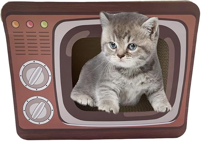 Pawfectpals Cardboard Cat Scratcher Lounge and Bed, Cat Scratching Board, Durable and Lightweight, Prevent Furniture Damage (TV)