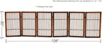 Urnporium Pet Dog Gate Freestanding, Strong Durable Folding Wooden Fence, Portable Acacia Hardwood Safety Barrier for Indoor & Outdoor Use (Brown Pet Gate, 6 Panel 30" Tall)