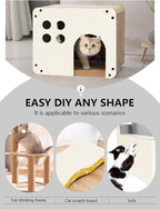 Cat Scratch Couch Furniture Protector, Adhesive Cat Scratch Pad Deterrent for Furniture, Cat Wall Climbing Carpet Scratcher Couch Protector from Cats Claws Scratching Indoor (OffWhite,39.3x15.8In)