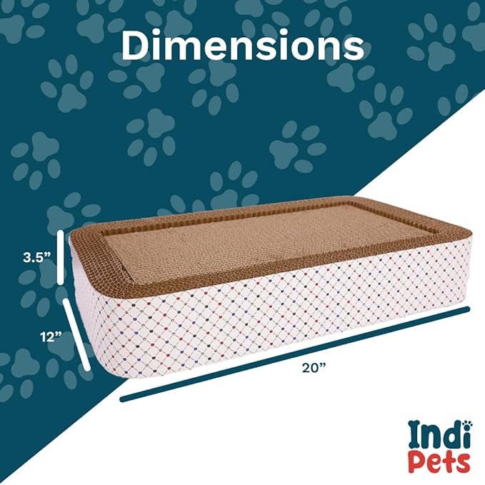 Indipets Cat Scratching Bed with Inner Scratcher, Two in One Bed and Scratcher, (Open Bed)