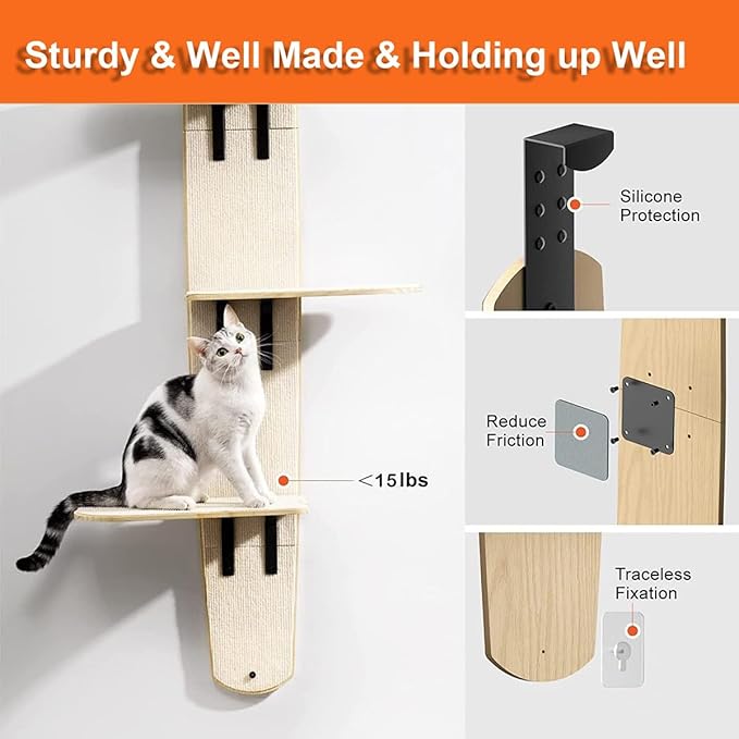 Cat Tree Door Hanger, Door Hanging Cat Climber Shelves, 4-Levels Mounted Over Door Cat Climber for Indoor Cats