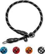 Reflective Slip Collar, Dog Choker Collar, Nylon Dog Training Collar with Slidable Stopper No Pull Dog Collars Martingale Collars for Small Medium Large Dogs, Black, L