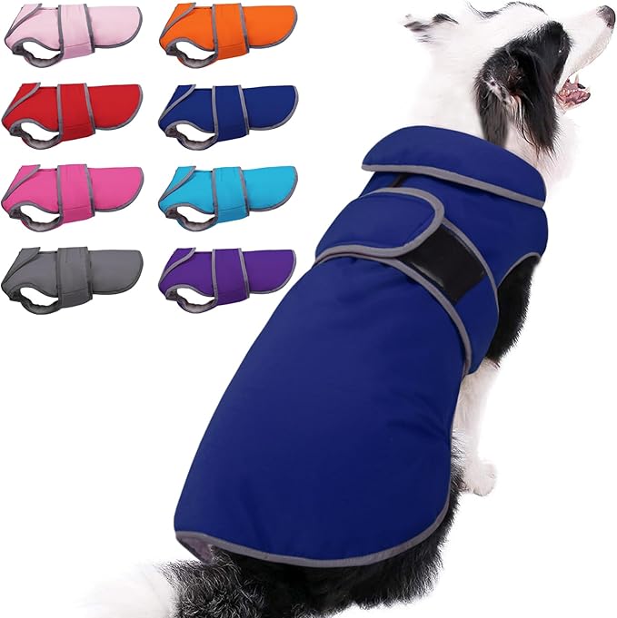 MIGOHI Reflective Waterproof Windproof Dog Coat - Warm Jacket Reversible Stormguard Winter Vest for Small to Large Dogs (Navy, M)