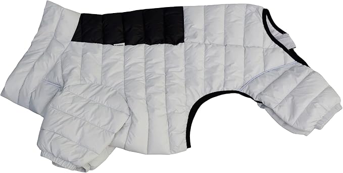 Warm Dog Coat, 4 Legs Covered Waterproof Windproof Reflective Vest, Zippered Adjustable Outdoor Snow Jacket for Small Medium Large Dogs, Off White S