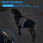 KOESON Dog Coat, Warm Dog Winter Jacket with Harness, Waterproof Pet Cold Weather Coats with Fleece Lining, Reflective & Windproof Snowsuit Sweater for Schnauzer, Yorkshire, Dachshund, Navy Blue S