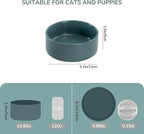 SPUNKYJUNKY 13.5OZ Ceramic Dog and Cat Bowl, Modern Cute Weighted Food Water Bowl for Replacement Light Green (1 Pack)