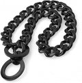 15mm Strong Silver Gold Stainless Steel Slip Dog Collar Metal Dogs Training Choke Chain Collars for Large Dogs Pitbull Bulldog Black 22inch
