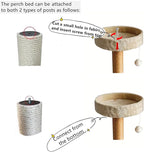 SHENGOCASE 13.5" Cat Tree Tower Accessories Replacement Parts Top Perch Bed Platform, Cat Tower Add ons (Grey, M8)