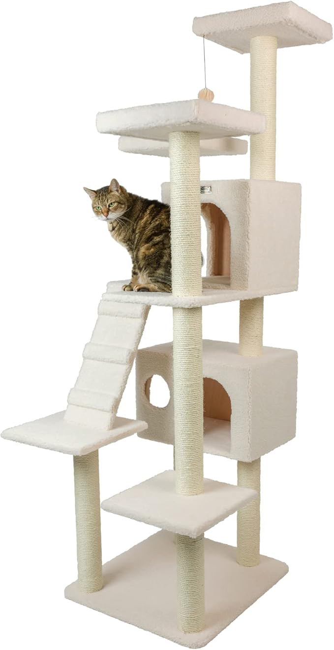 Armarkat Cat Tree Model B7701, Ivory, 36"(L)X31"(W)X77"(H)
