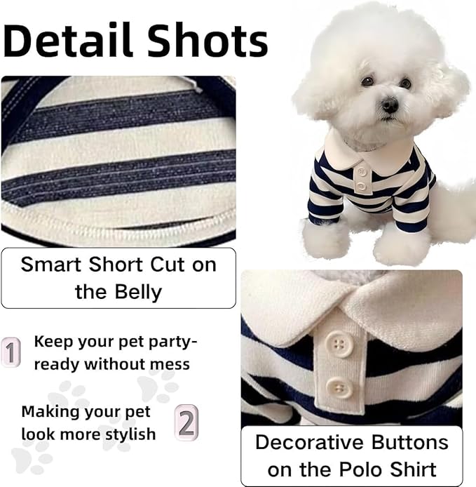 MANON ROSA Dog Clothes, Designer Boy Polo Shirt for Small Medium Dogs, Soft Puppy Outfit, Breathable Male Yorkie Chihuahua Shih Tzu Poodle Kitten Cat T-Shirt, Birthday Gifts - Red, XXL, Fit 16-22lbs
