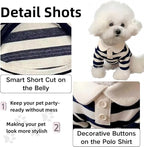MANON ROSA Dog Clothes, Designer Boy Polo Shirt for Small Medium Dogs, Soft Puppy Outfit, Breathable Male Yorkie Chihuahua Shih Tzu Poodle Kitten Cat T-Shirt, Birthday Gifts - Red, M, Fit 5.5-8.8lbs