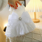 Furbabycare® Elegant Sweet Fashion Puppy Dog Blingbling Princess Skirt Pet Dog Lace Cake Camisole Tutu Dress F-White-2 X-Small