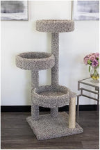Maykoosh Artisanal Abode Modern Marvel Multi Level Tree, Floor Mountable, Carpet Material for All Cat Breeds, Climbing Pets - 26" L x 24" W x 46" H Speckeled