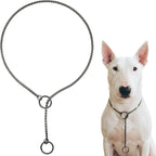 Dog P Snake Chain Chrome Plated Metal Dog Training Choke/Collar-Fully Guaranteed Against Rust Tarnish or Breakage-Recommended for Professional Training (Black, 5mm * 28")