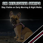 BARKBAY No Pull Dog Harness Large Reflective Dog Harness with Front Clip and Easy Control Handle for Walking Training Running with ID tag Pocket(Pink/Black,XS)