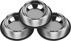 3Pcs Stainless Steel Dog Bowls Set with Dog Paw Pattern- Non-Slip Food and Water Bowl 20 Oz - Dishwasher-Safe, Rust Resistant Metal Pet Bowls for Small/Medium/Large Sized Pets