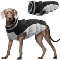 FUAMEY Dog Coat for Large Dogs,Waterproof Dog Winter Jacket with Harness Built in Puppy Cold Weather Coats Reflective Pet Vest with Zipper Warm Fleece Dogs Snowsuit Windproof Black L