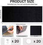 78.8"x15.8" Cat Scratch Furniture Protector,Black Trimmable Self-Adhesive Cat Scratching Mat,DIY Cat Scratching Pad Protection for Couch Bed,Cat Carpet and Cat Scratching Post(Black)