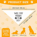 Will You Marry My Dad Pet Dog Bandana, Engagement Announcement Dog Wedding Scarf Accessories for Small Medium Large Dogs