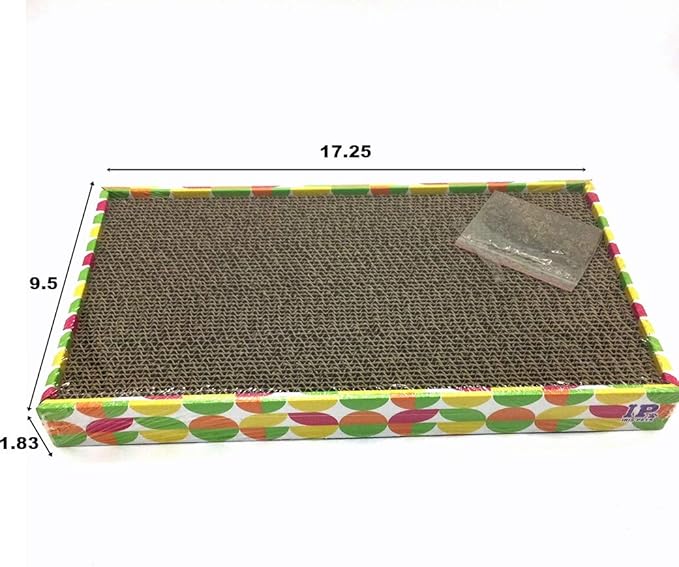 Irispets cat scratcher cardboard, cat wide scratching pad, cat scratcher toys, Catnip Included, 3 pack scratcher cardboard