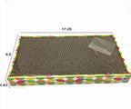 Irispets cat scratcher cardboard, cat wide scratching pad, cat scratcher toys, Catnip Included, 3 pack scratcher cardboard