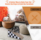 Simple Delxue Cat Scratching Board with Ball, Triangle Cat Scratching Cardboard, Multiple Scratching Angles, 2-in-1 Scratching Lounge Bed, Recyclable and Durable, Furniture Protector, Black and White