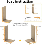 Cardboard Cat Scratcher, 23" L-Shaped Scratch Pad, Vertical Wall-Leaning Scratching Board to Protect Furniture for Indoor Cats,Wood Grain Large