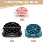 2 Pack Slow Feeder Dog Bowls for Healthy Eating, Non-Slip and Anti-Choking Design, Reduces Bloating & Overeating for Medium Dogs and Cats, Easy to Clean