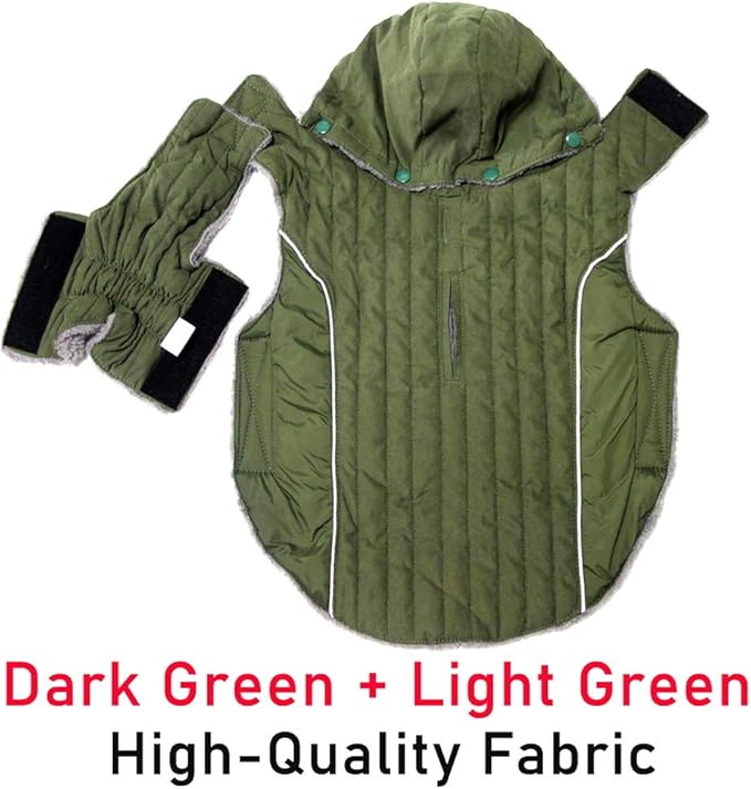 Fleece Dog Hoodie for Small Medium Dogs Super Warm Puppy Jacket for Cold Winter Dog Coats,Green M