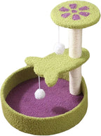 Cat Tree Cat Tower Two-color three-layer cat climbing frame avocado green light blue petals cat litter cat jumping platform cat claw double ball toy Cat Tree Condo Cat Tree Indoor Climbing ( Color : B