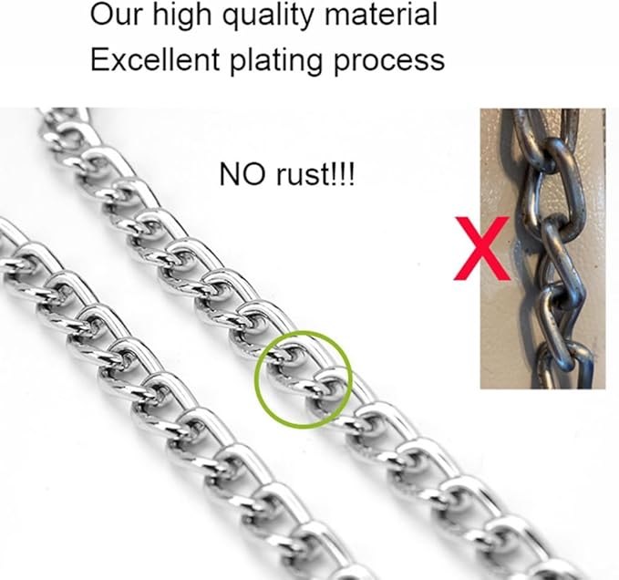 Chain Collar for Dogs,Metal Slip Link Training Heavy Duty Dog Collar Martingale Puppy Collars for Small Medium Large Big XL Breed Dogs Silver XL