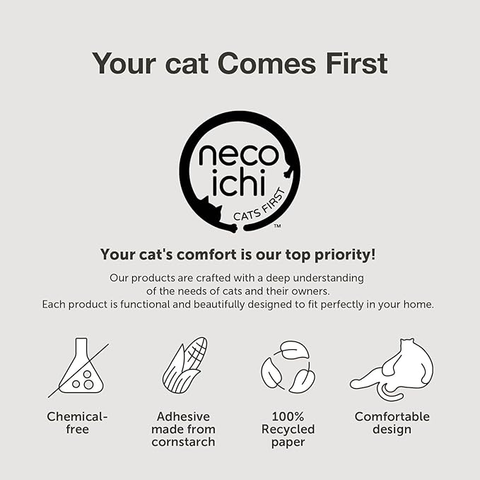 Necoichi Cardboard Cat Scratcher Bed for Indoor Cats - Cat Scratching Board (16" Wide, b.Dark Cherry Lounge)