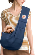 Tomkas Small Dog Sling Carrier - Cat Sling Carrier - Classic Pocket & Classic Strap - for 3-10 lbs Pets(Darkblue)