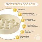 Ceramic 3.2 Cup Raised Slow Feeder Dog Bowl Set, Elevated 8.2inch Bowl and 9.5inch Slow Pet Food Dish with Wooden Stand for Large Dog (2 xLight Yellow+ Stand)