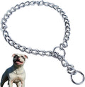1-Pack Chain Dog Choker Collar, Metal Slip Link Training Choke Dog Collar Heavy Duty Puppy Collars for Small Medium Large Big XL Breed Dogs, Silver M