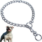 1-Pack Chain Dog Collar, Metal Slip Link Training Heavy Duty Dog Collar Martingale Puppy Collars for XXS XS Small Medium Large Big XL Breed Dogs, Silver XXSmall