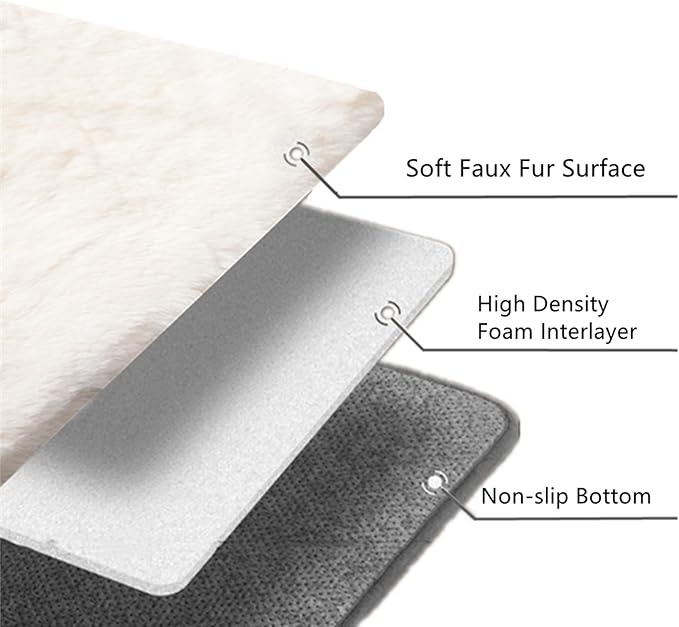 SHENGOCASE Pet Cushion Pad, Faux Fur Dog and Cat kneading Pillow, Cozy Bed Insert for Crate Pad Padding for Cage Kennel (23.6" x 35.4")