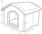 Best Pet Supplies Cat Bed for Indoor Cat, Domed Tent House with Removable Pillow, Covered Cat Cave for Small Dog, Puppies and All Breeds of Cats - Silver w/ Bones, 16 x 16 x H:14"