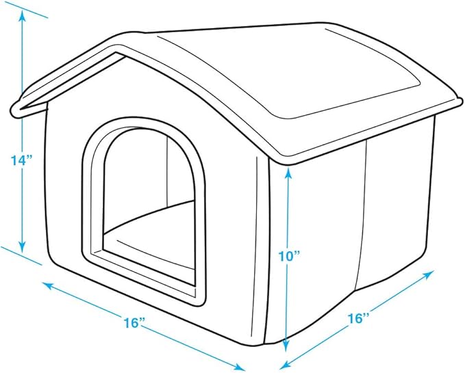 Best Pet Supplies Cat Bed for Indoor Cat, Domed Tent House with Removable Pillow, Covered Cat Cave for Small Dog, Puppies and All Breeds of Cats - Silver w/ Bones, 16 x 16 x H:14"