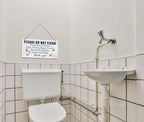 HALUOSI Hanging Printed Wooden Plaque Decor, Bathroom Rules Sign, 'Please Do Not Flush Feminine Products', Engineered Wood, 12x6 Inches
