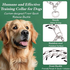 No Pull Prong Dog Collar,Adjustable Dog Pinch Training Chain Collar with Comfort Rubber Tips for Training Guidance Small Medium Large Dogs (L)