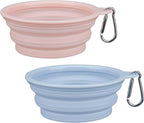 2-Pack, LeeRound Small Medium Collapsible Dog Water Bowl for Travel, Food-Grade Silicone Bowl, Portable Dog Bowl with Hook, Outdoor Pet Feeding Bowls Meet Needs in Different Scenarios, Pet Essentials