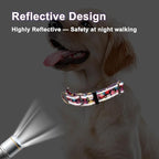 Reflective Martingale Collar for Dogs with Buckle Pretty Fancy Female Floral Dog Collars (Japanese Blossoms, Small)