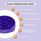 4 Cups Slow Feeder Dog Bowls Large Breed, Anti-Choking Pet Supplies, Maze Dog Food Bowl, Puzzle Feeder That Slow Down Eating 2PCS