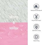 IECOii Large Dog Coat with Harness Built in - Pink, Large - Waterproof Windproof Dog Winter Coat, Fleece Lined Zip Snow Jacket for Dogs Thermal Outdoor Snowsuit Cold Weather Jackets Bulldog